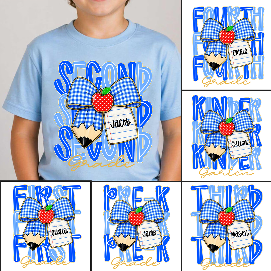 Custom Kids Name, Grade Level Team Back to School
