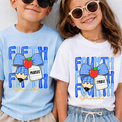 Custom Kids Name, Grade Level Team Back to School