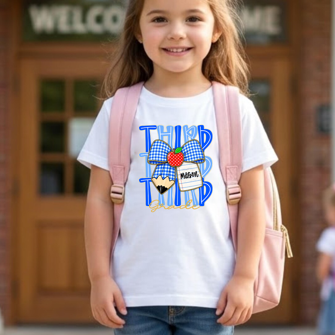 Custom Kids Name, Grade Level Team Back to School