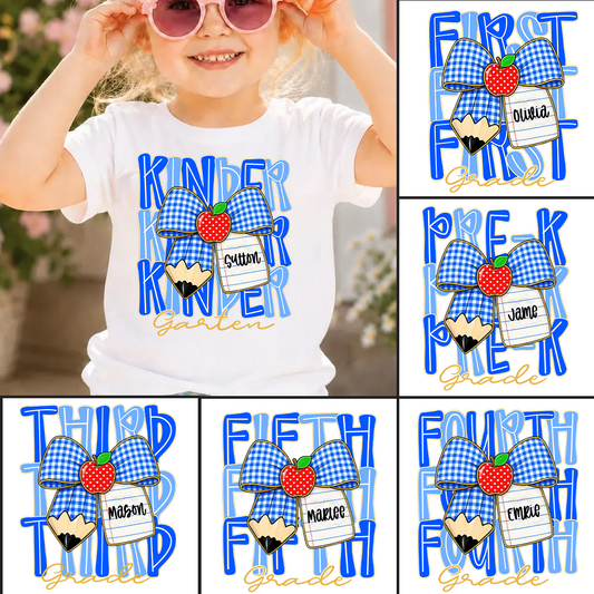 Custom Kids Name, Grade Level Team Back to School
