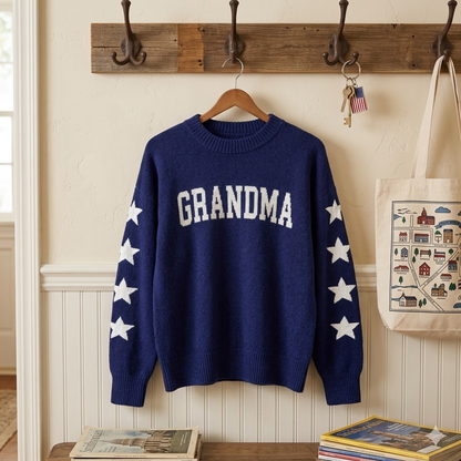 Custom Knit Sweater for Grandma, Soft Jacquard Knit Sweaters for Mom Mama Grandma Girlfriend, Mother’s Day