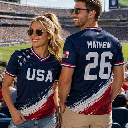 Custom USA Soccer Jersey 2026, Personalized Team Shirt for Men, Uniform with Name Number for Men Women Kids Fan Gifts