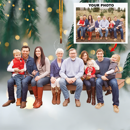Personalized Your Photo Ornament, Custom Photo Mica Ornament, Christmas Gift For Family
