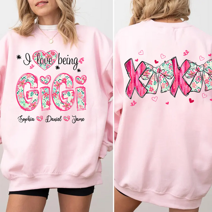 I Love Being Gigi Custom Grandma and Grandkids Sweatshirt