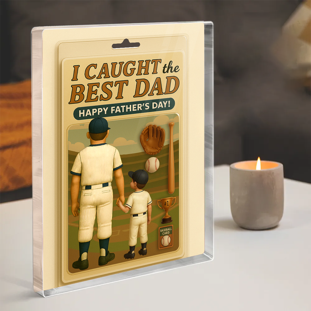 I Caught the Best Dad Baseball Custom Figure, Father's Day Gift for Dads