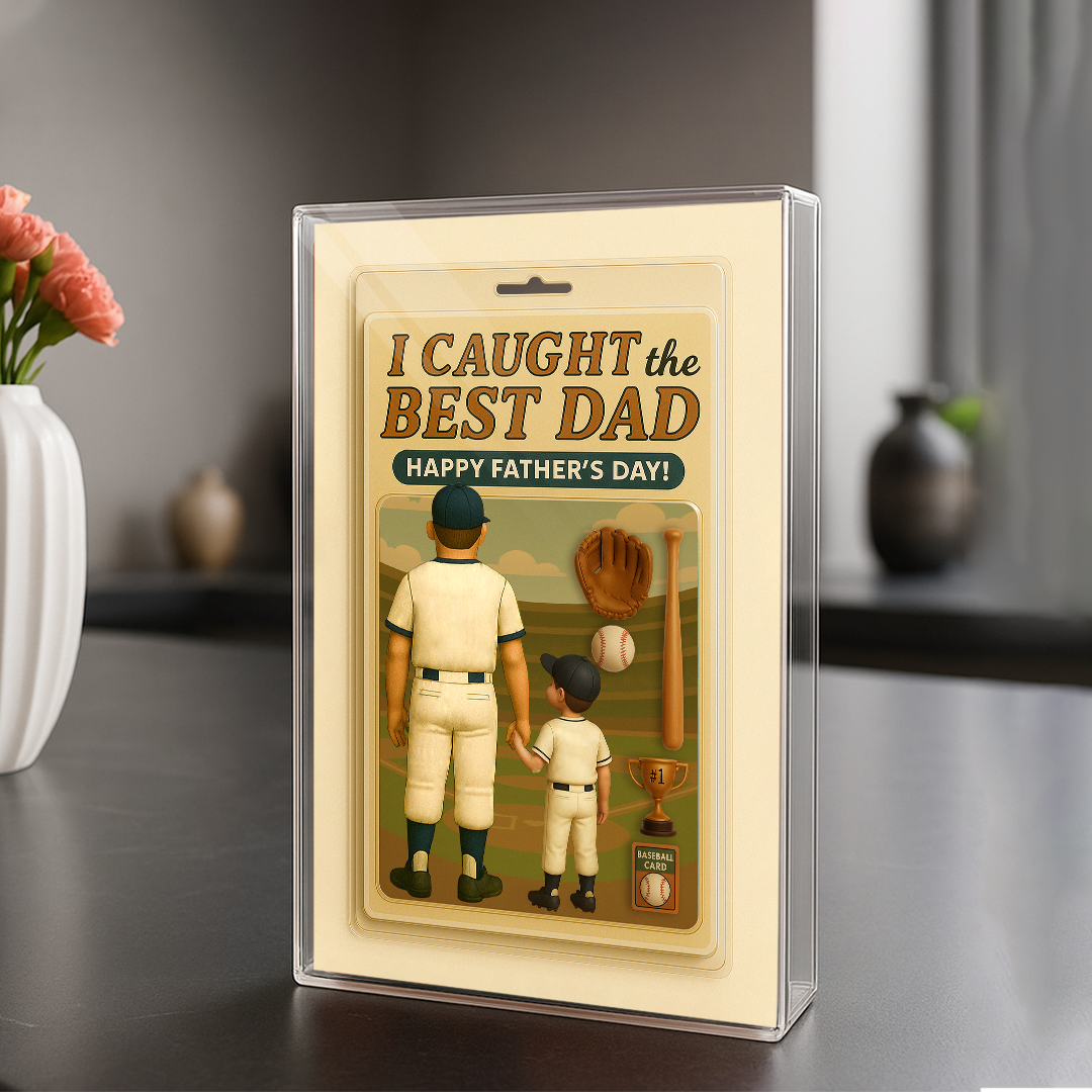 I Caught the Best Dad Baseball Custom Figure, Father's Day Gift for Dads