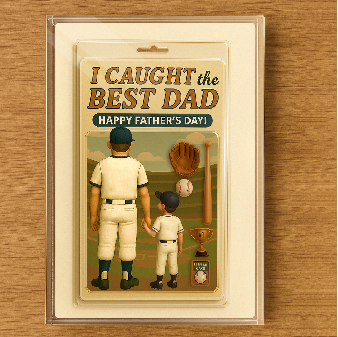 I Caught the Best Dad Baseball Custom Figure, Father's Day Gift for Dads