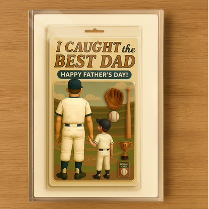 I Caught the Best Dad Baseball Custom Figure, Father's Day Gift for Dads