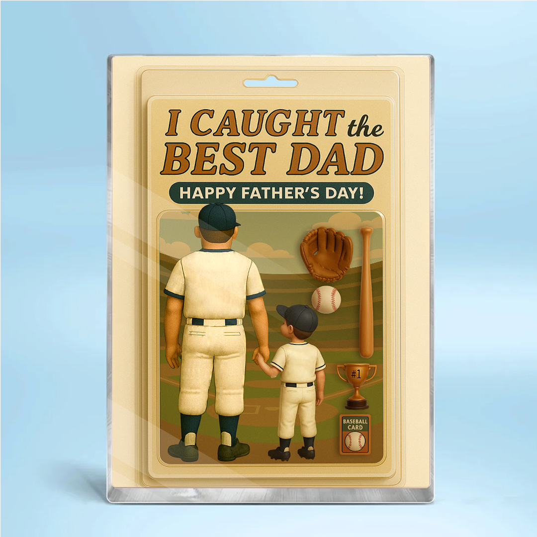 I Caught the Best Dad Baseball Custom Figure, Father's Day Gift for Dads