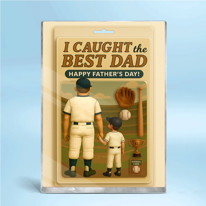 I Caught the Best Dad Baseball Custom Figure, Father's Day Gift for Dads