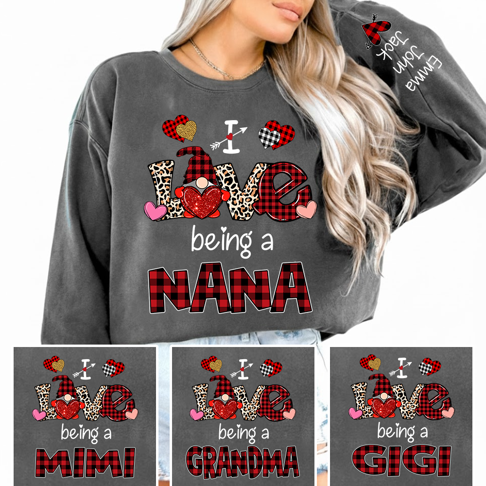 I Love Being A Nana Sweatshirt – Personalized Nana Shirt With Grandkids Names