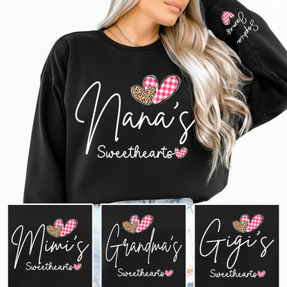 Custom Nana’s Sweethearts Sweatshirt, Valentine Gift for Grandma with Names