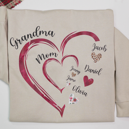Heart Mom Grandma And Kids Personalized CTH01