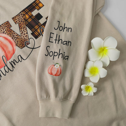 Personalized Love Grandma Life Fall Season Pumpkin Sweatshirt