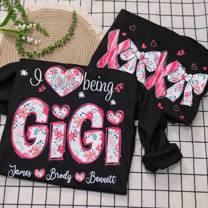 I Love Being Gigi Custom Grandma and Grandkids Sweatshirt