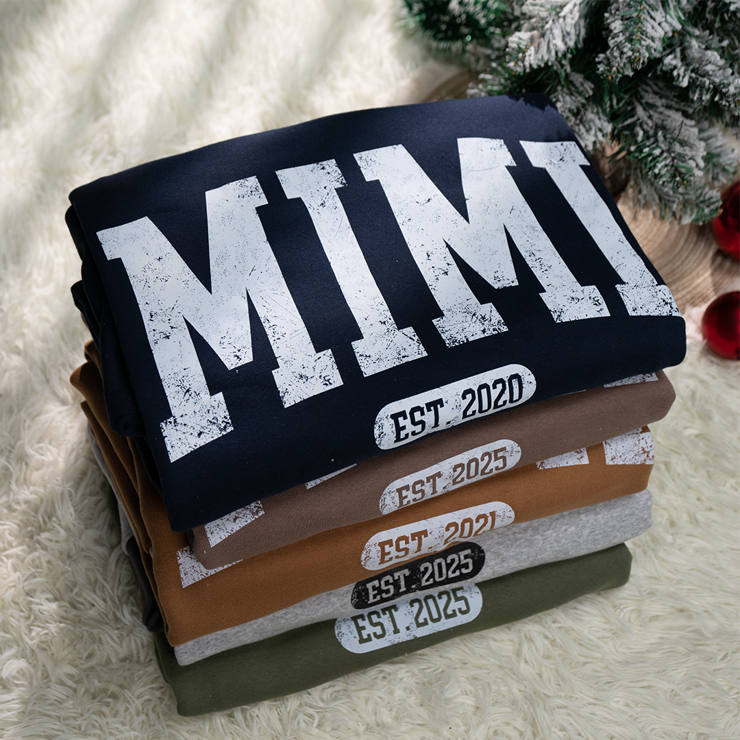 Personalized Mama Est And Kids Women Oversized Sweatshirts Thumbhole Long Sleeve, Thumbhole Fall Side Slit Pullover Sweatshirt Oversized