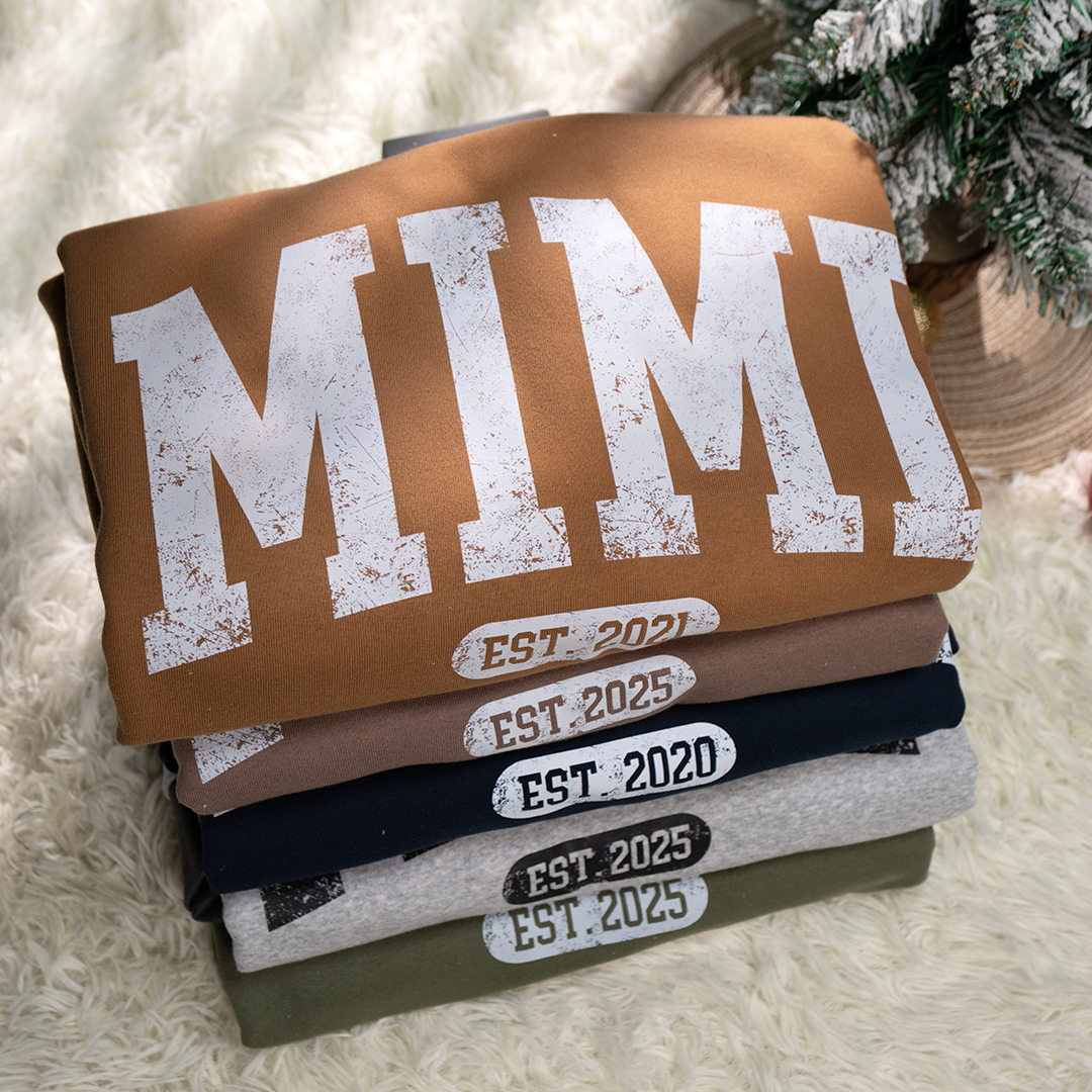 Custom Mimi Est with Granddaughter and Grandson Names Sweatshirt