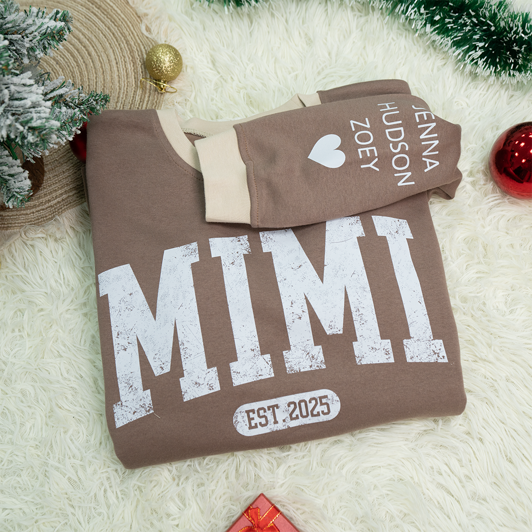 Personalized MIMI Sweatshirt EST 2025 – Custom Grandma Crewneck Gift for Birthday or Christmas
