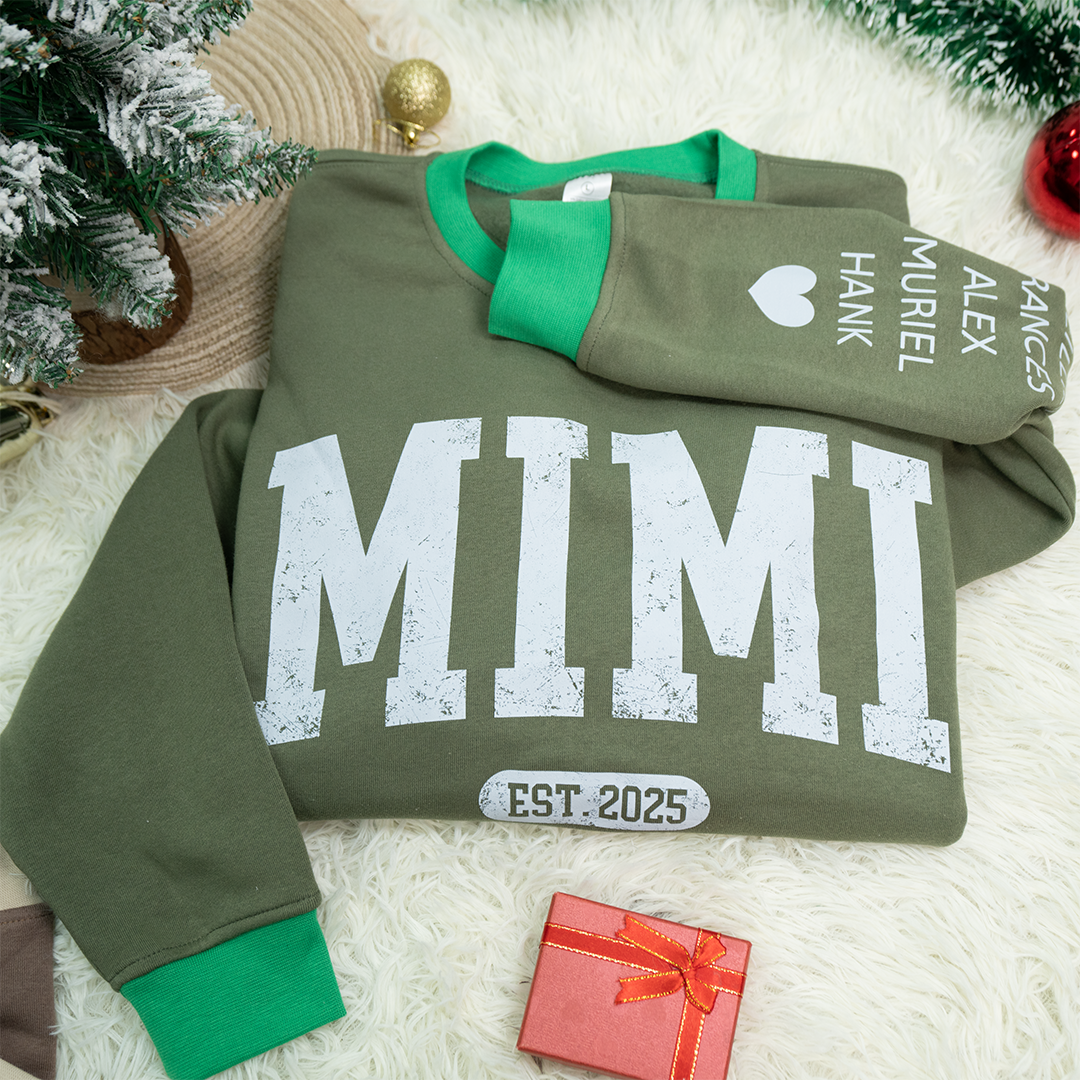 Personalized MIMI Sweatshirt EST 2025 – Custom Grandma Crewneck Gift for Birthday or Christmas