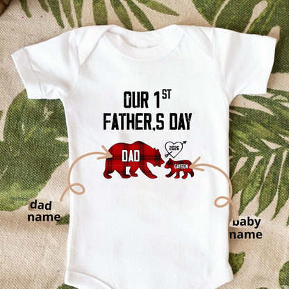 Daddy Bear, Personalized Our First Mothers Day Mommy and Baby Matching Outfits Shirts