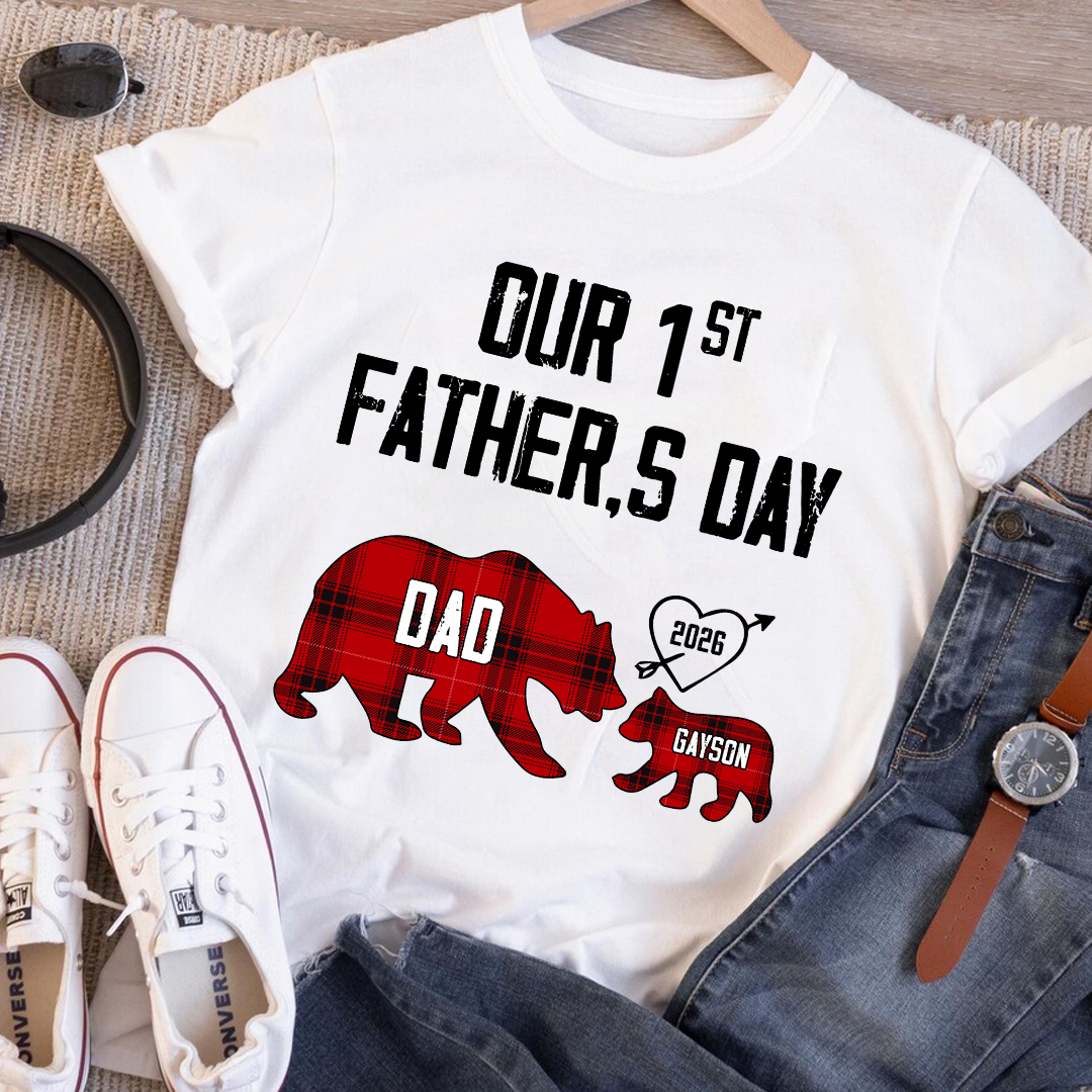 Daddy Bear, Personalized Our First Mothers Day Mommy and Baby Matching Outfits Shirts
