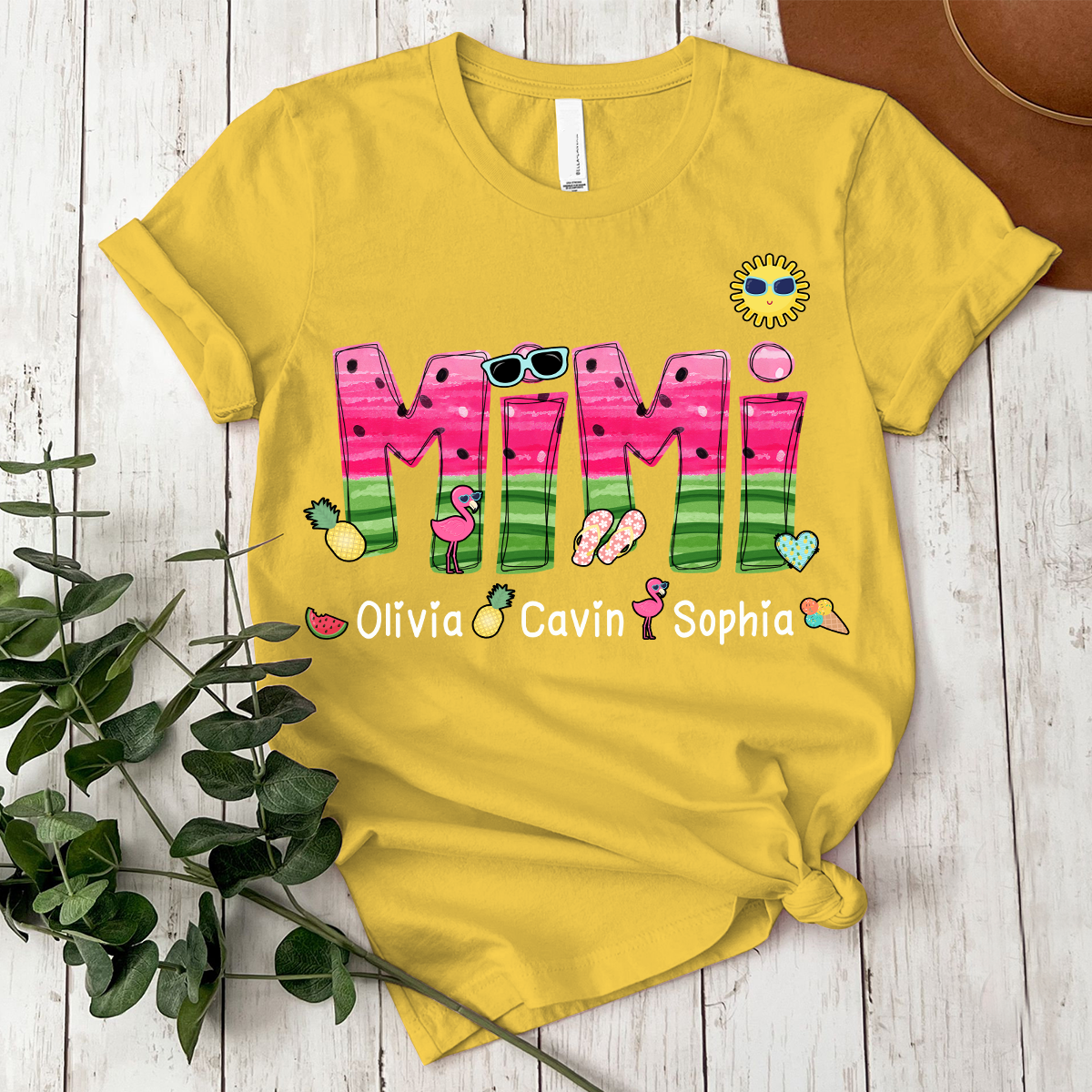 Custom Mimi Watermelon Summer Shirt, Personalized Nickname And Grandkids T-Shirt