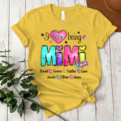 Custom I love being Nana Color Shirt, Personalized Nickname And Grandkids, Gift For Mother's Day