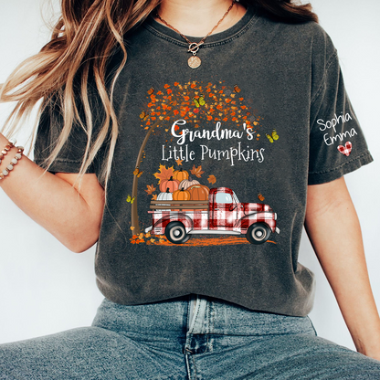 Grandma's Little Pumpkins And Kids Autumn T-Shirt