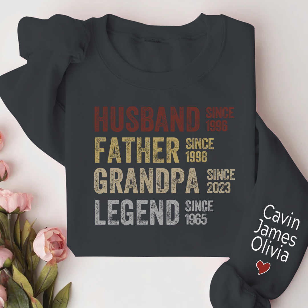 Personalized Dad Grandpa Husband Father Grandpa Legend 2023 And Custom Name Kids Sweatshirt