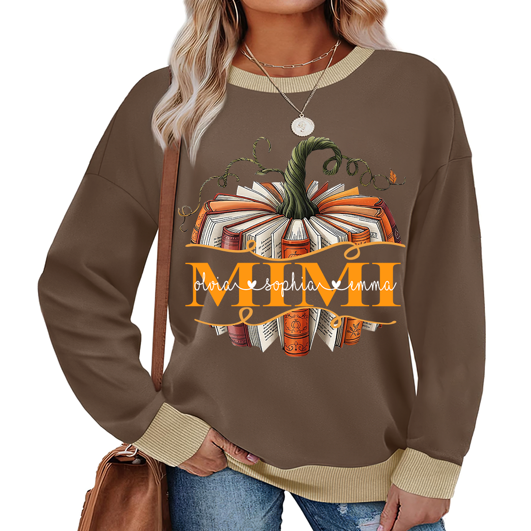 Mimi book Pumpkin And Grandkids Fall Sweatshirt Mix