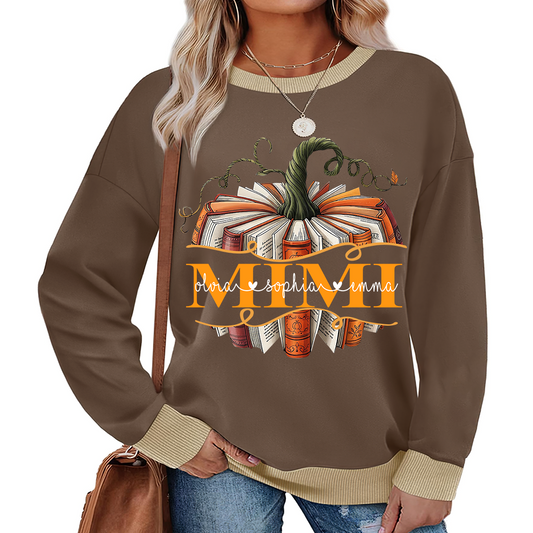 Mimi book Pumpkin And Grandkids Fall Sweatshirt Mix
