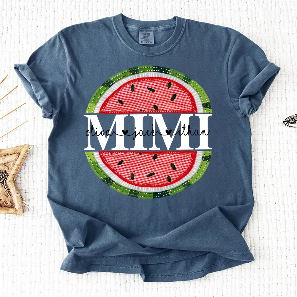 Comfort Colors® Mimi Patchwork Watermelon, Custom Mimi Gift for Grandma, Family Love
