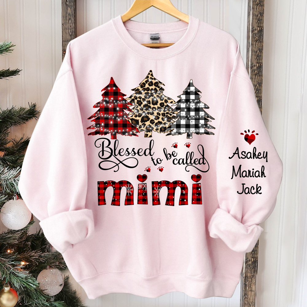Personalized blessed to be called mimi tree xmas Sweatshirt