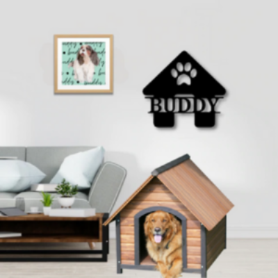 Godmerch- Cut Metal Sign- Personalized Doghouse Cut Metal Sign For Pet, Gift For Dog Lover, Home Decor