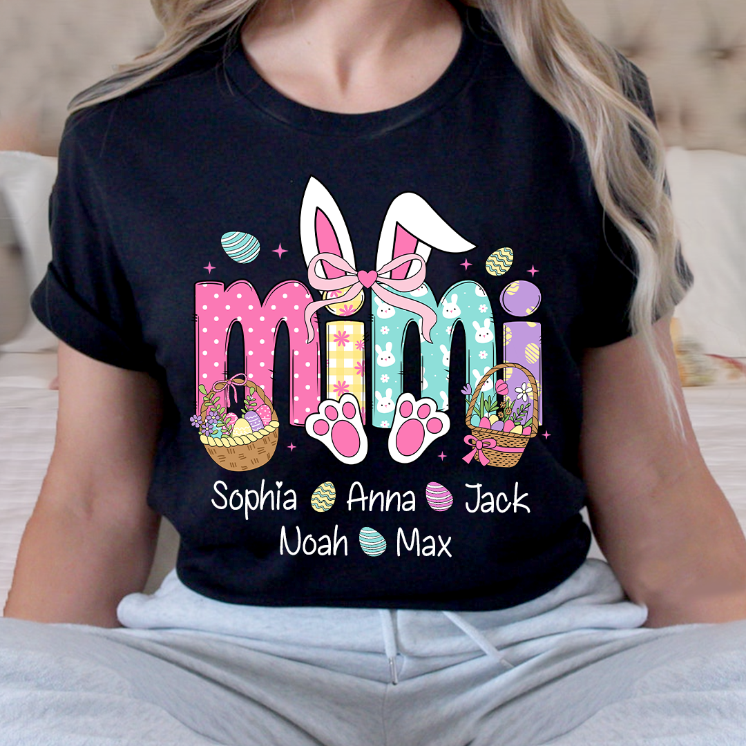 Easter Mimi Bunny Gift For Family, Custom Grandma And Grandkids