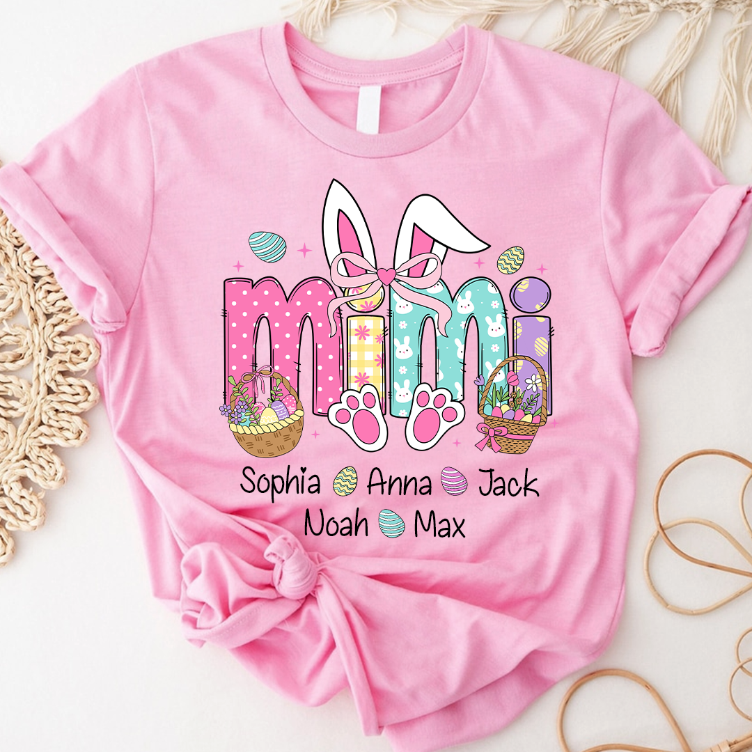 Easter Mimi Bunny Gift For Family, Custom Grandma And Grandkids Gifts Easter Day
