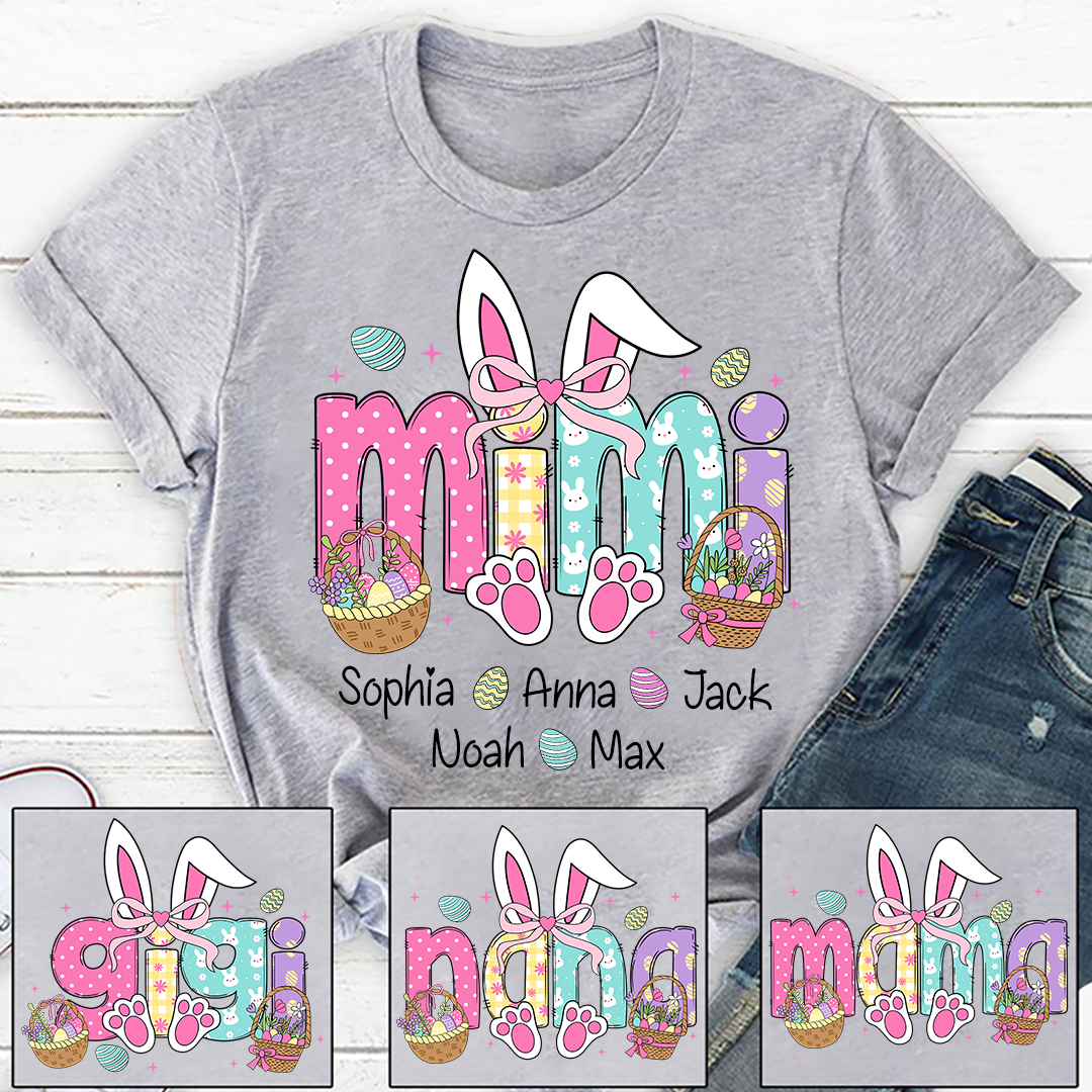 Easter Mimi Bunny Gift For Family, Custom Grandma And Grandkids Gifts Easter Day