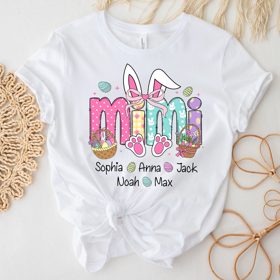 Easter Mimi Bunny Gift For Family, Custom Grandma And Grandkids Gifts Easter Day