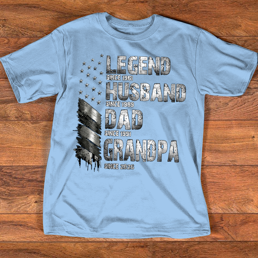 Papa Man Myth Legend Shirt, Custom Family Name Shirt, Patriotic Papa T-shirt, Personalized Father's Day Gift, Gift for Dad, Grandpa Shirt, Custom Name Tee