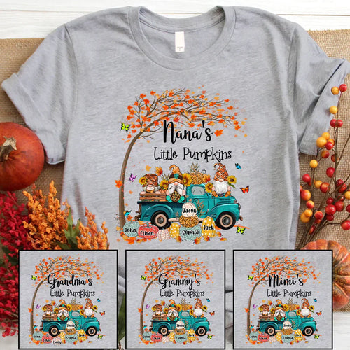 Fall Gnomes Truck Grandma's Little Pumpkins And Kids CTH01 T-Shirt