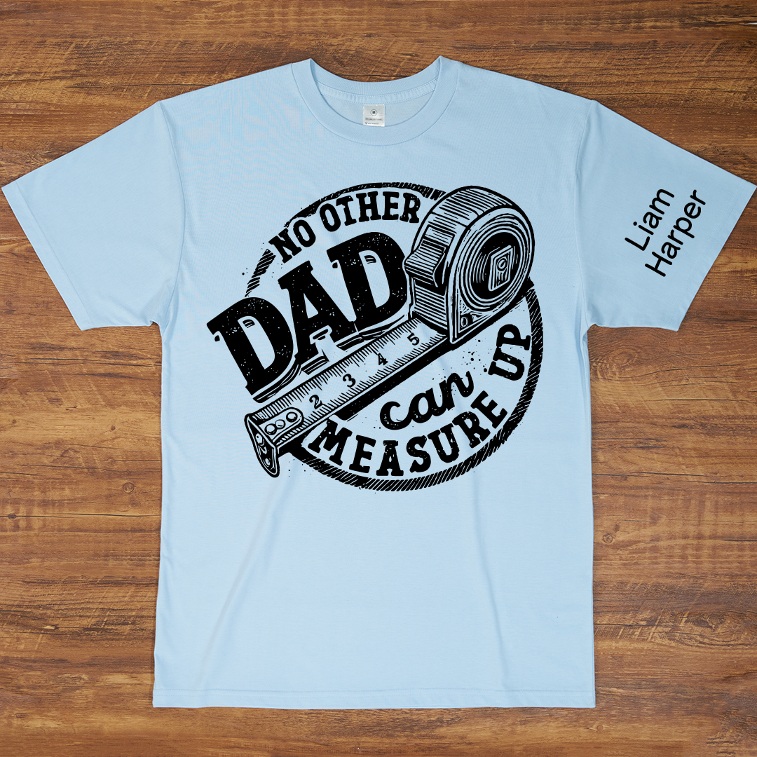 Fathers Day Trendy Measuring Tape Dad Birthday gift Father Custom Papa And Grandkids T-Shirt