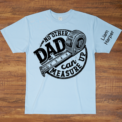Fathers Day Trendy Measuring Tape Dad Birthday gift Father Custom Papa And Grandkids T-Shirt
