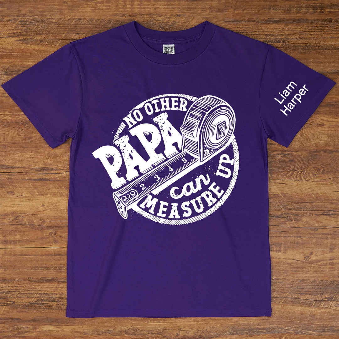 Fathers Day Trendy Measuring Tape Dad Birthday gift Father Custom Papa And Grandkids T-Shirt