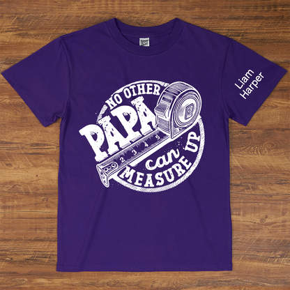 Fathers Day Trendy Measuring Tape Dad Birthday gift Father Custom Papa And Grandkids T-Shirt