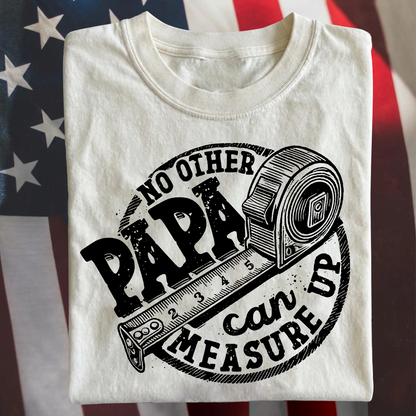 Fathers Day Trendy Measuring Tape Dad Birthday gift Father Custom Papa And Grandkids T-Shirt