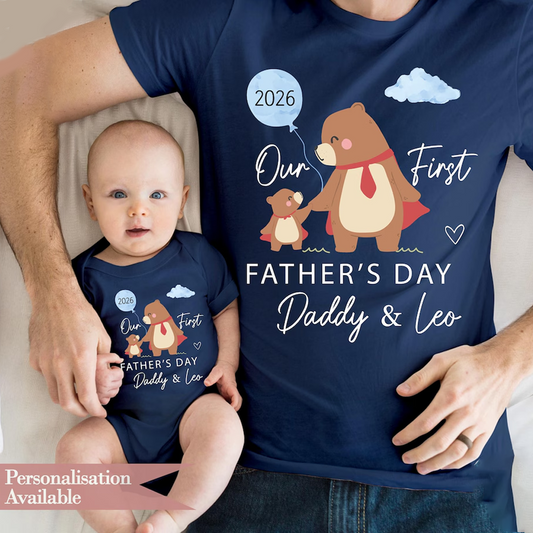 First Father's Day Matching Bear Shirt, Dad son shirt 2026