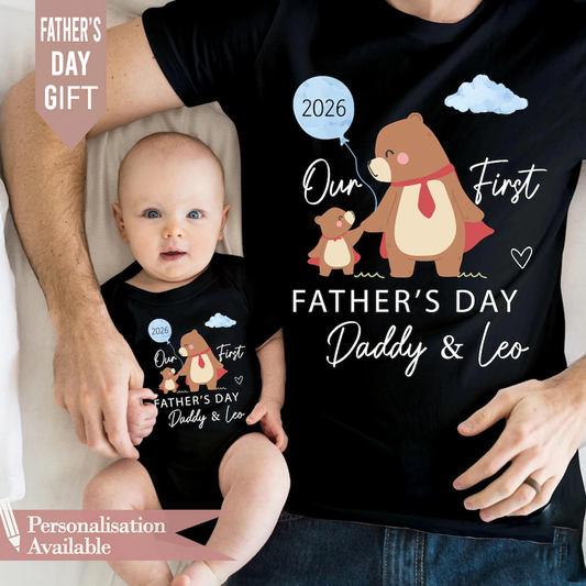 First Father's Day Matching Bear Shirt, Dad son shirt 2026