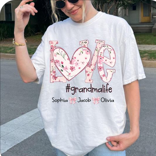Flower Love Grandma Life Daisy Floral Mothers Day Gift Shirt