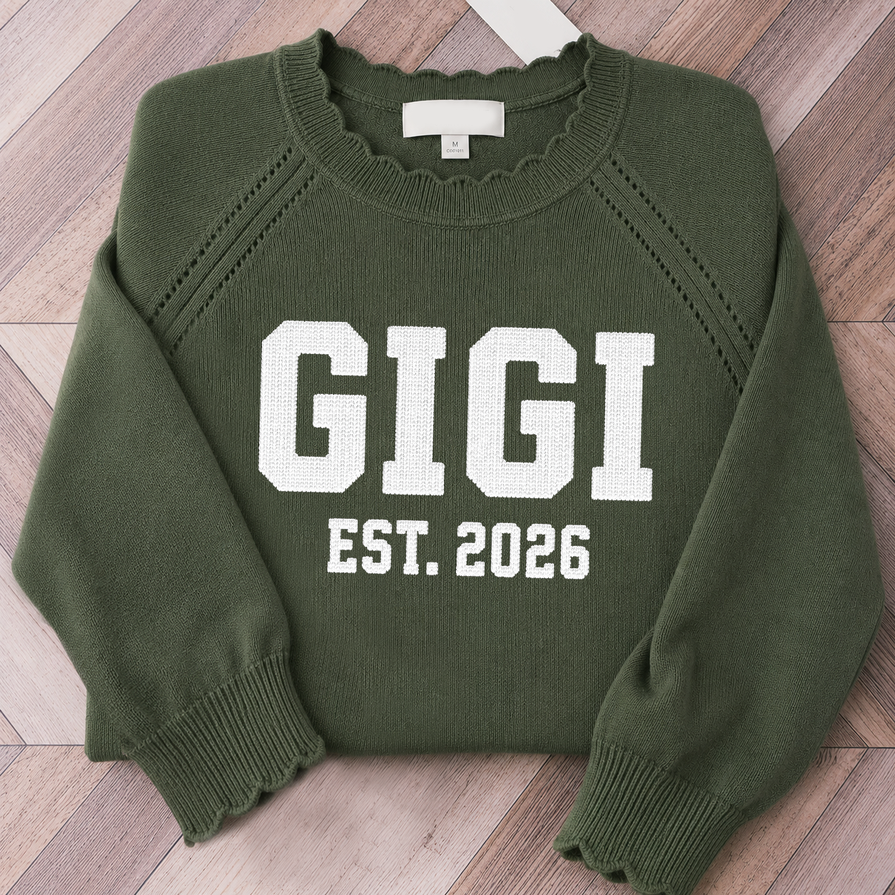 Personalized Mimi EST. 2026 Knit Sweater – Custom Name Cozy Crewneck Pullover Gift