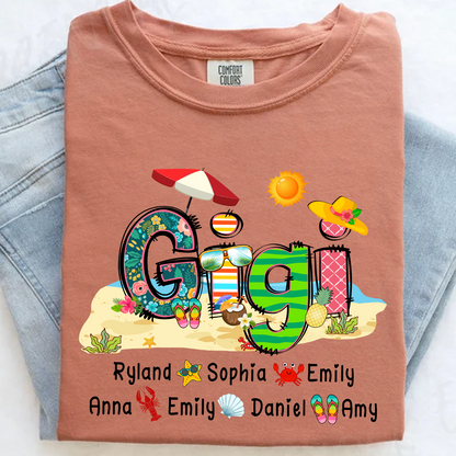 Comfort Colors® Mimi Summer 2025 T-Shirt, Custom Grandma With Grandkids Shirt